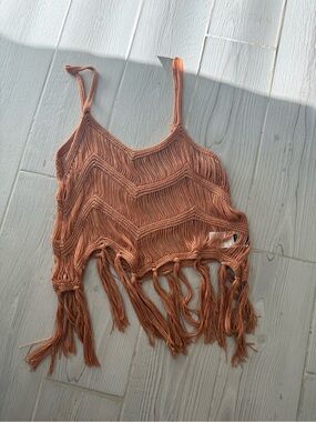 Boho Fringe Knit Tank Top